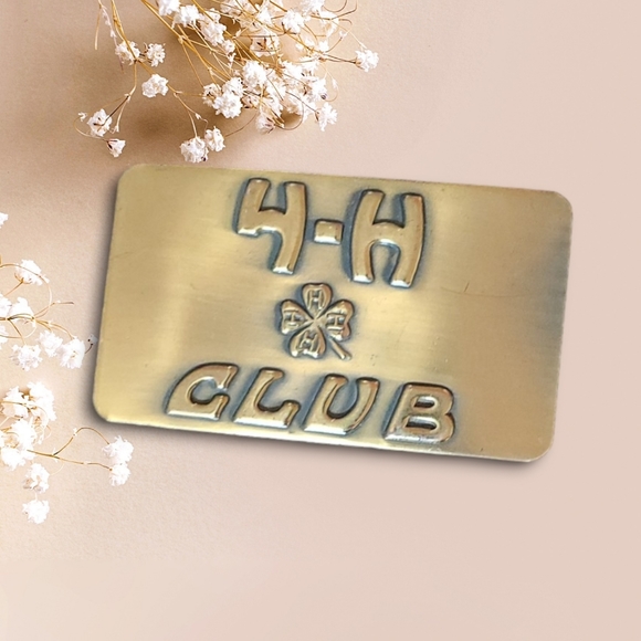 Vintage  4 H 4 LEAF CLOVER BELT BUCKLE - Picture 1 of 4